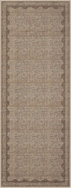 GarveeHome 2x10 Runner Rug for Hallway Washable Kitchen Rugs Non Slip Solid Coffee Modern Minimalism Soft Low-Pile Scalloped Indoor Carpet for Entryway Laundry Room Floor Mats