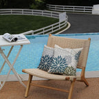 DFXSZ Blue Army Green Outdoor Pillow Covers Set of 2 20X20 Inch Teal Floral Elegant Polyester Flower Pillow Case Outdoor Waterproof Decor for Patio Funiture Garden Linen Cushion Covers 01C20