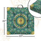 Mandala Meditation Cushion, Boho Meditation Mat, Meditation Pillows for Sitting on Floor, Cushions for Sitting in Home and Outdoor, Square Floor Pillow Cushion Seating for Yoga Accessories 22'' X 22''