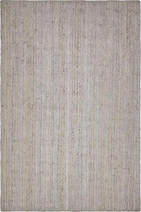 Unique Loom Braided Jute Collection Area Rug - Dhaka (4' 1" x 6' 1" Rectangle, Gray)