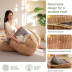 Washable Floor Pillow Cushion for Adults, Meditation Cushion Pillow, Removable Tufted Blended Corduroy Cover, Large Square Floor Sitting for Tatami Living Room or Yoga, 2Pack, Machine Washable