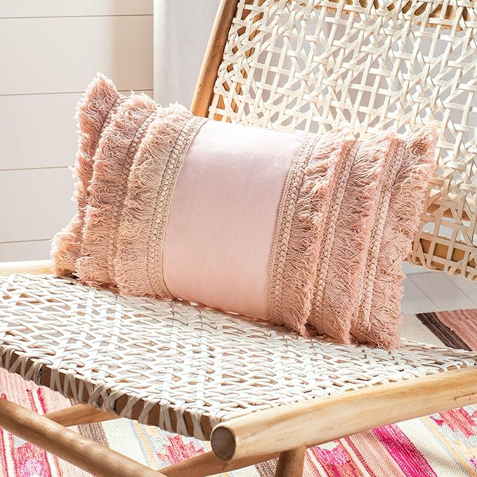 Safavieh Grema 12 x 20-inch Pink Bohemian Decorative Throw Pillow
