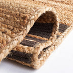 SAFAVIEH Area Rug 8x10 - Natural Fiber Collection - Large - Natural & Brown, Handmade Braided Jute, Stripe Pattern, Ideal for Living Room, Bedroom, Dining Space (NFB262T)