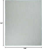 Nourison Home Courtyard Ivory Aqua 9' x 12' Area Rug - Easy Clean, Non Shedding, Bed Room, Living Room, Dining Room, Kitchen (9' x 12')