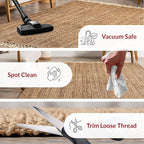 Nuloom Raleigh Natural, 5' x 8', Handmade, Jute & Wool, Soft and Textured, High Traffic, Stain Resistant, Easy Clean, Durable Area Rug for Bedroom, Living Room, Dining Space, Den, Foyer, Entryway