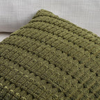 Fancy Homi 4 Packs Boho Moss Green Decorative Throw Pillow Covers 20x20 Inch for Couch Bed Sofa, Rustic Modern Farmhouse Home Decor, Soft Plush Corduroy Square Cute Cushion Case 50x50 cm