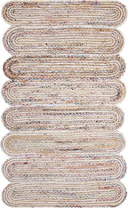 SAFAVIEH Cape Cod Collection Area Rug - 5' x 8', Ivory & Multi, Handmade Braided Jute & Cotton, Ideal for High Traffic Areas in Living Room, Bedroom (CAP208A)