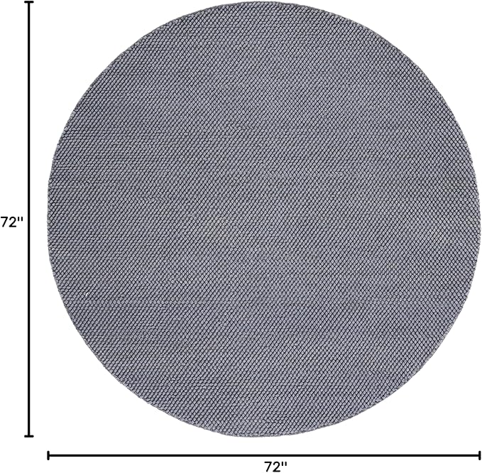 SAFAVIEH Natura Collection Area Rug - 6' Round, Dark Grey, Handmade Wool Blend, Textured Design, Ideal for Living Room, Bedroom, Dining Space (NAT425H)