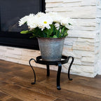 Achla Designs Patio Flower Pot Plant Stand, 8-in H Black