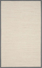 Safavieh Area Rug 6x8 - Natural Fiber Collection - Marble & Dark Grey, Sisal, Woven Design with Border (NF143D)