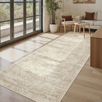 Hallway Runner Rug 4x8 Wide: Washable Thin Runners for Hallways Entry, Non Slip Soft Vintage Kitchen Area Rugs for Living Room Bedroom Dining Room Foyer (Beige, 4x8)