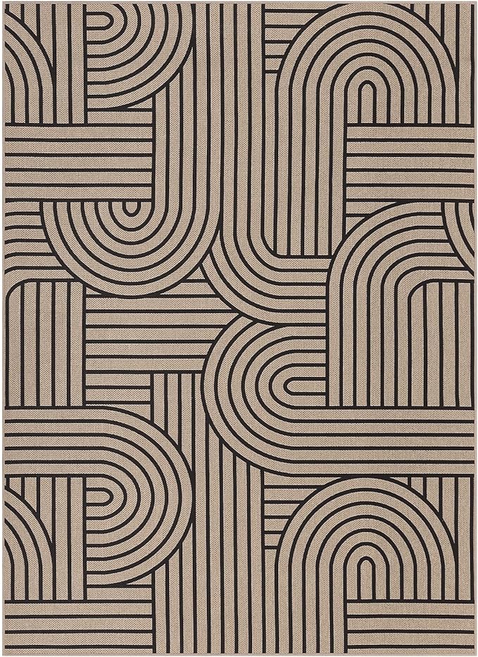 GarveeHome Easy Jute Rainbow Rug 2x3 Entryway Rug Indoor Outdoor Front Door Mat Neutral Non Slip Non Shedding Washable Farmhouse Kitchen Mat