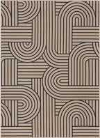 GarveeHome Rainbow Easy Jute Rug 4x6 Washable Abstract Non Slip Living Room Ultra-Thin Bedroom Rug, Non Skid Backing Non Shedding Accent Carpet for Dining Room Office