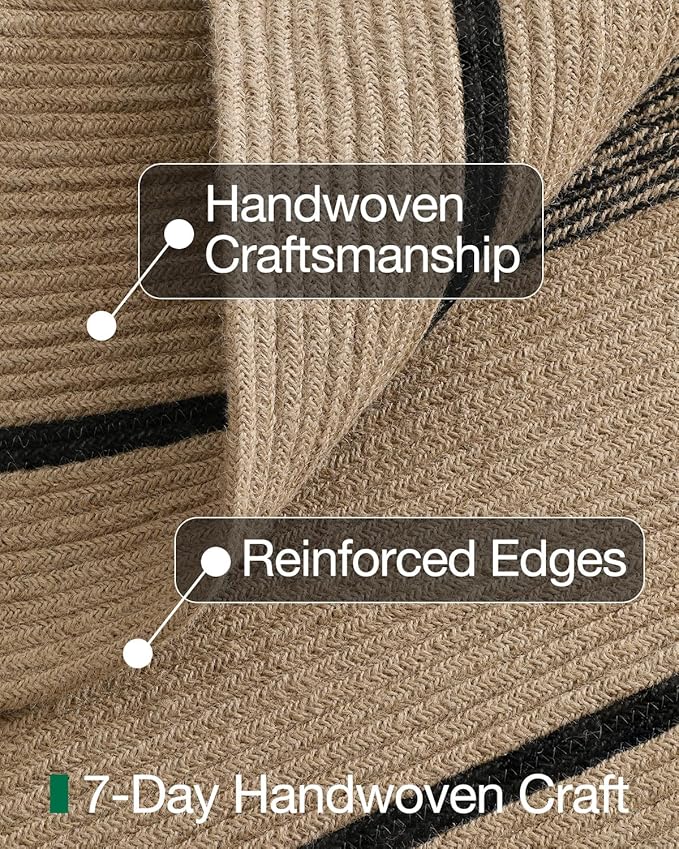 LUMI 6x9 Jute Area Rug for Living Room, Natural Handwoven Rugs Non Slip, Farmhouse Braided Carpets No Shedding for High Traffic, Dining Room, Indoor, Outdoor, Patio