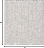 SAFAVIEH Natural Fiber Collection Area Rug - 6' Square, Silver & Natural, Handmade Woven Fringe Jute, Ideal for High Traffic Areas in Living Room, Bedroom (NF826G)