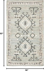 SAFAVIEH Kilim Collection Accent Rug - 3' x 5', Blue & Black, Flat Weave Jute Design, Ideal for High Traffic Areas in Entryway, Living Room, Bedroom (KLM762M)