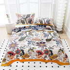 Scientific Sleep Boho Flower Farmhouse Retro Floral 100% Cotton Muslin Blanket Throw Cover Bed Couch Sofa Cozy Soft Reversible Bedding Blanket Quilt Bedspread Coverlet Twin 60 in x 80 in