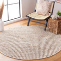 SAFAVIEH Natura Collection Area Rug - 6' Round, Beige & Ivory, Handmade Flat Weave Wool & Jute, Ideal for High Traffic Areas in Living Room, Bedroom (NAT349B)