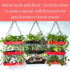 LaLaGreen Hanging Wall Planter - 16 Inch Three Tier Plant Hanger for Succulent Indoor Herb Planter Metal Wall Plant Holder Bright Red Christmas Decor, Vertical Garden Hanging Planter Shelf Outdoor