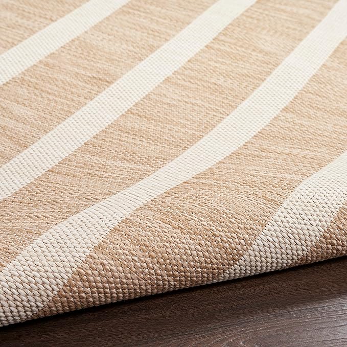 Nourison Home Positano Beige Ivory 5' x 7' Area Rug - Easy Clean, Non Shedding, Bed Room, Living Room, Dining Room, Kitchen (5' x 7')