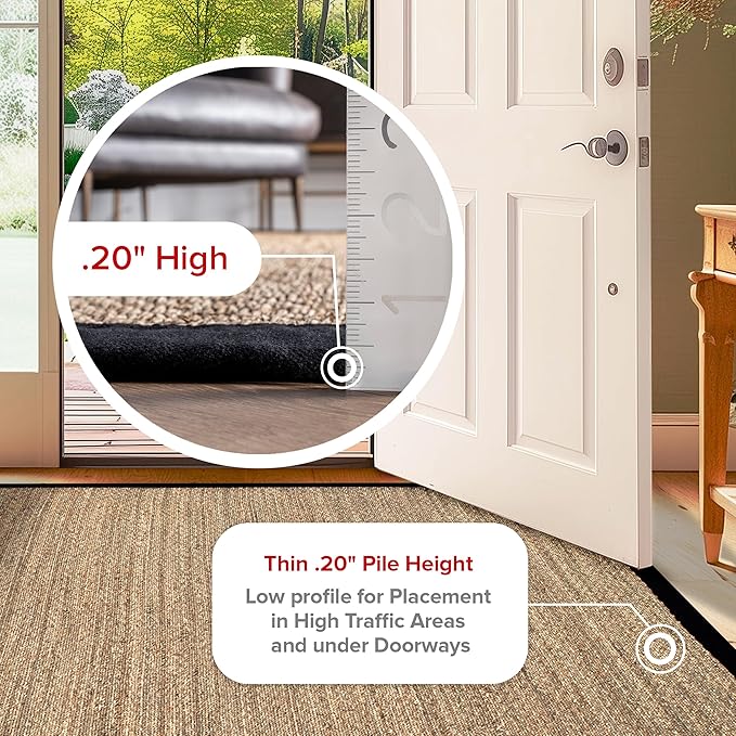 nuLOOM 3x5 Elijah Seagrass Area Rug, Black, Solid Farmhouse Style, Cotton Bordered, Basketweave, Natural Fiber, For Bedroom, Dining Room, Living Room, Hallway, Office, Kitchen, Entryway