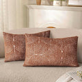 AELS Boho Decorative Textured Lumbar Pillow Covers 12x20, Modern Mid Century Rainbow Tufted Lumbar Pillow Case, Farmhouse Rustic Geometric Woven Cushion Case for Bed Couch Sofa, Burnt Orange