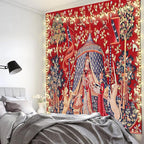 FEASRT European Royal Tapestry Unicorn with Lion, Large 40x30 Inches Soft Flannelette, for Bedroom, Living Room, Dorm