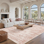 6x9 Area Rug for Living Room Washable Non-Slip Modern Rugs for Bedroom Dining Room Ultra-Thin Indoor Pink Rug