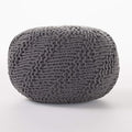 Christopher Knight Home Aria Outdoor Fabric Weave Pouf, Dark Grey