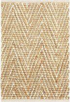 Dash and Albert Meghan Ivory/Natural Handwoven Jute Rug, 5 X 8 Feet, Neutral Geometric Pattern - Premium Luxury Hotel Quality Soft Breathable Hypoallergenic Machine Washable Easy Care All Season