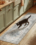 Machine Washable Kitchen Runner Rugs: 2'6"x8' Hallway Runner Rug Non Slip Low Pile Stain Resistant Soft Carpet Runners for Hallways Indoor Entryway Kitchen Laundry Room Beside Farmhouse