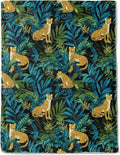 Tropical Leopard Fleece Blanket - Lightweight Soft Cozy Gifts Throw for Nature Lovers,Kids,Women,Men,Exotic Jungle Amongst Lush Greenery Blankets,Wild Boho Home Room Modern Art Decor 60x80in