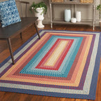 SAFAVIEH Washable Rug Outdoor Braided Collection - 5' x 8', Red & Orange, Handmade & Reversible, Non-Shedding & Easy to Clean, Ideal for Patio, Backyard, Mudroom (BRD308Q)