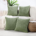 VAKADO Couch Sage Green Decorative Throw Pillow Covers 20x20 Set of 4 Spring Boho Corduroy Neutral Home Living Room Farmhouse Rustic Cushion Case Decor Square for Bed Sofa