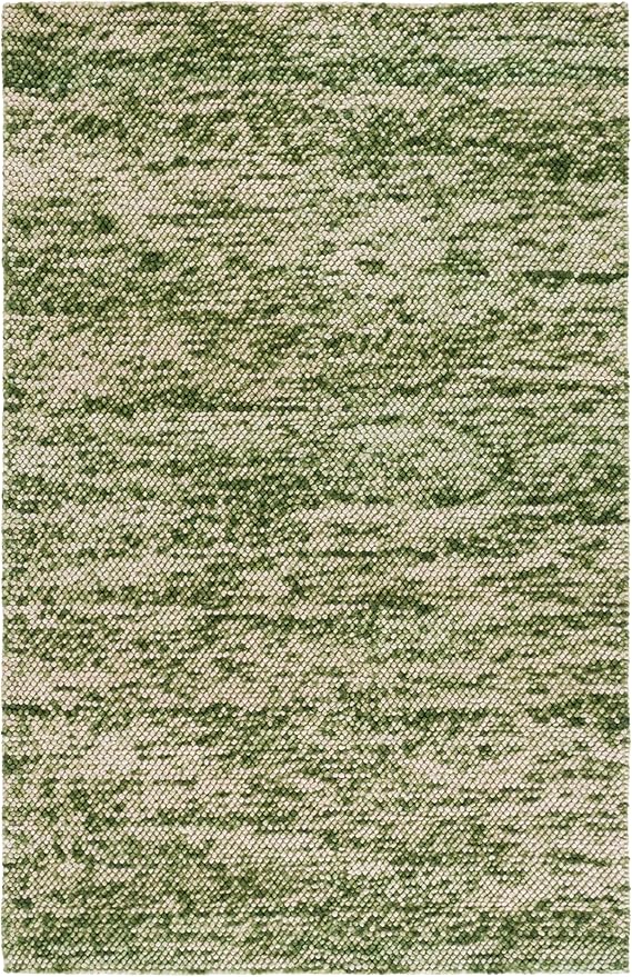 SAFAVIEH Area Rug 4x6 - Natura Collection - Green & Ivory, Handmade Wool Blend, Textured Design, Ideal for Living Room, Bedroom, Dining Space (NAT425Y)