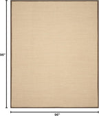 SAFAVIEH Area Rug 8' Square - Natural Fiber Collection - Maize & Brown, Sisal, Woven Design with Border (NF141C)