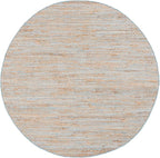 SAFAVIEH Cape Cod Collection Area Rug - 6' Round, Blue & Natural, Handmade Jute & Cotton, Ideal for Living Room, Bedroom, Dining Space (CAP236M)