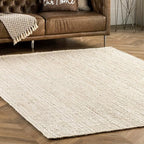 nuLOOM Oval 3x5 Rigo Jute Hand Woven Area Rug, Off White, Solid Farmhouse Design, Natural Fiber, For Bedroom, Living Room, Dining Room, Hallway, Office, Kitchen, Entryway