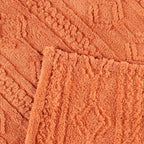 Superior Fleece Boho Jacquard Blanket, Decorative Blankets for Bedroom, Sofa, Fuzzy, Plush, Fluffy, Soft, Cute Room Decor, Beautiful Cover, Comfort Essentials, Arctic Collection, Twin, Dusty Orange