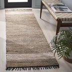 SAFAVIEH Cape Cod Collection Runner Rug - 2'3" x 8', Green & Beige, Handmade Jute & Denim, Ideal for Living Room, Hallway, Foyer, Bedroom (CAP153Y-28)