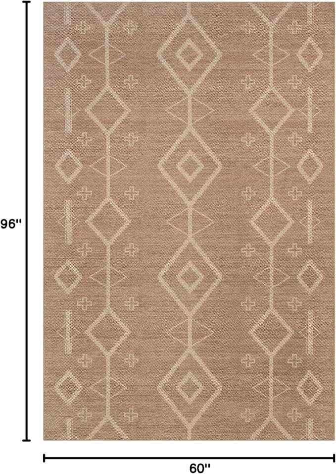 nuLOOM 5' x 8' Easy-Jute Area Rug, Machine Washable, Non-Slip, for Living Room Bedroom Kids Room Nursery Home Decor, Cynna Brown