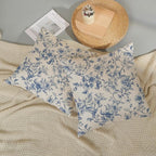 Blue Pillow Covers 20x20 Set of 2 Blue and Cream Floral Chinoiserie Throw Pillows Vintage Rustic Toile Flower Decorative Pillow Cases Outdoor Chinoiserie Decor Cushion Case for Couch Bed Sofa