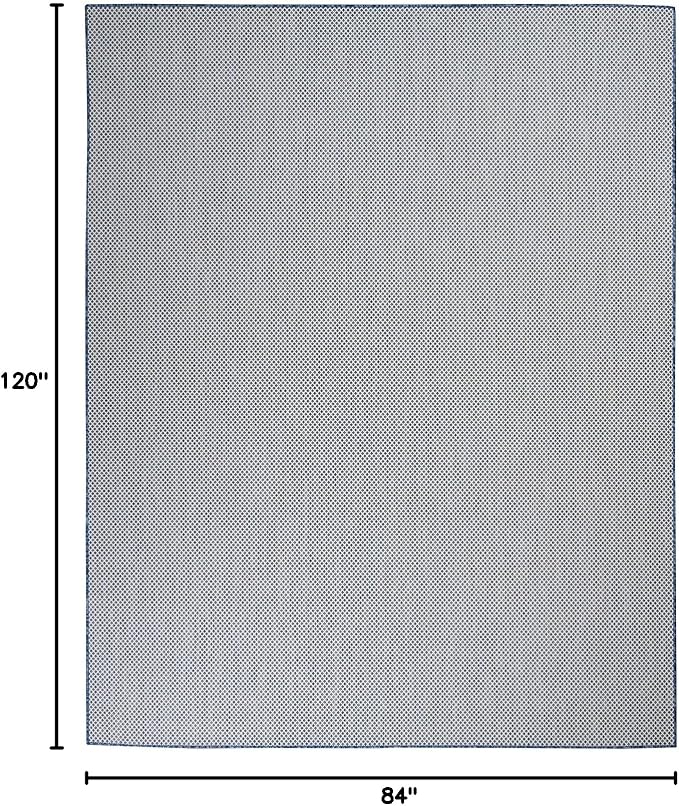 Nourison Home Courtyard Ivory Blue 7' x 10' Area Rug - Easy Clean, Non Shedding, Bed Room, Living Room, Dining Room, Kitchen (7' x 10')