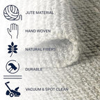 JONATHAN Y Pata Hand Woven Chunky Jute Gray Runner Rug, 2x20, Bohemian, Rustic, Cottage, Easy-Cleaning for Living Room, Bedroom, Kitchen, Non-Shedding (NRF102C-220)