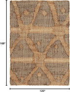 Dash & Albert Rumi Handwoven Jute Rug, 9.5 X 13.5 Feet, Browns Geometric Pattern