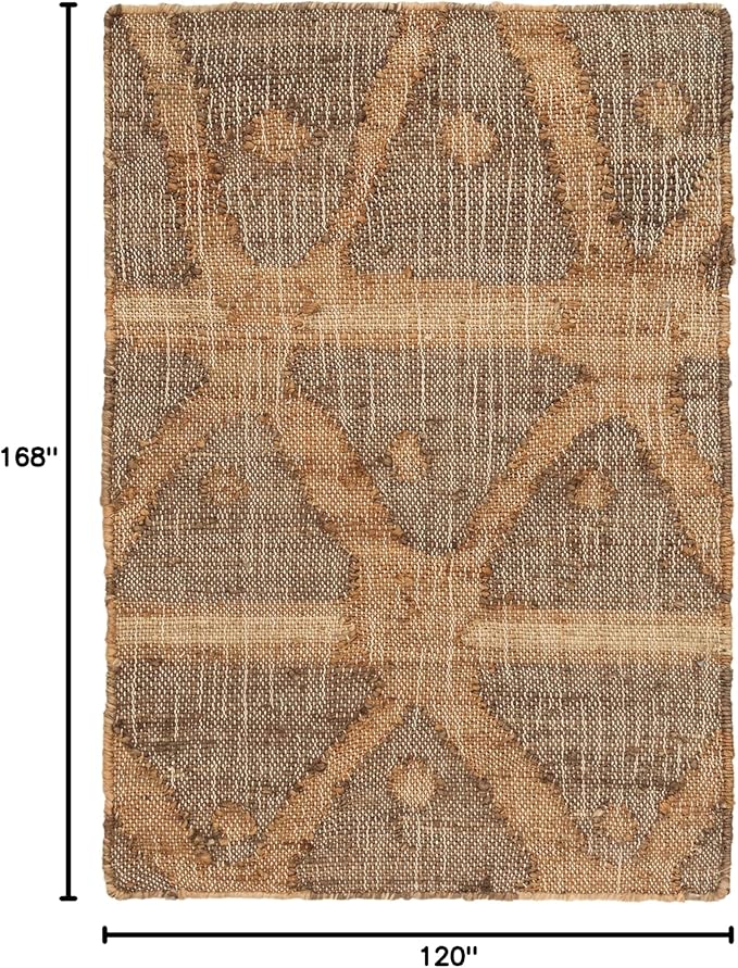Dash & Albert Rumi Handwoven Jute Rug, 9.5 X 13.5 Feet, Browns Geometric Pattern