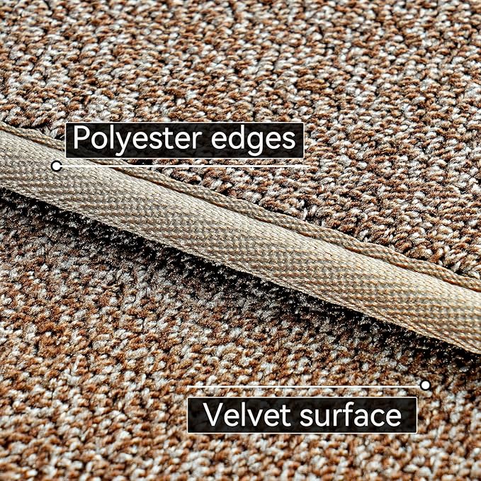 Kitchen Mat Set of 2 PCS, Cushioned Non Slip Rugs for Kitchen Floor, Absorbent Runner Comfort Standing Mats Washable for Kitchen, Office, Home (Brown-Velvet, 17.3"x47"+17.3"x30")