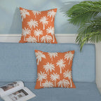 Burnt Orange Palm Tree Pillow Covers 16x16 Inch Set of 2 Vintage Tropical Decorative Pillow Cases Summer Outdoor Cushion Cover Farmhouse Linen Decoration Throw Pillows for Couch Living Room