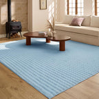 Bedsure 6x9 Fluffy Area Rugs for Living Room, Machine Washable Rugs, Non-Slip Backing, Non-Shedding, Pet Friendly Throw Rug for Bedroom Dining Room, Rug for Kids Room, Celestial Blue