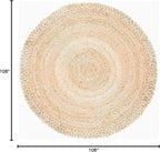 SAFAVIEH Natural Fiber Round Collection 9' Round Natural NF168A Handmade Boho Charm Farmhouse Jute Area Rug